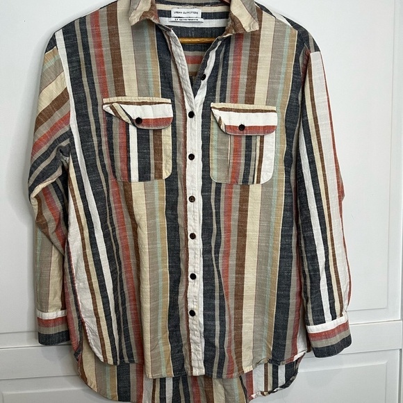 Urban Outfitters Tops - Urban Outfitters | Striped | Long Sleeve | Button Down | Retro | 80’s Style | S